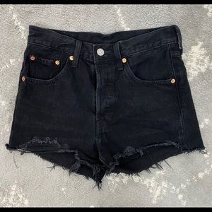 Levi’s 501 black denim shorts